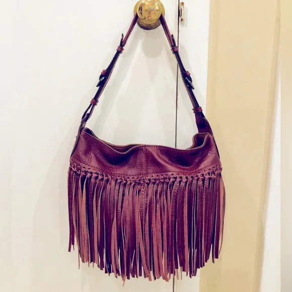 🌺 orYANY Bags- orYANY Fringe Shoulder Bag- maroon- 🌺 - Picture 3 of 15